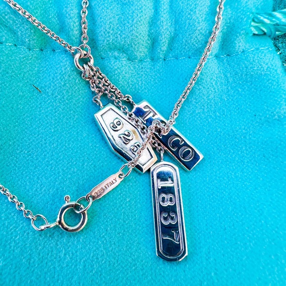 Tiffany & Co Retired 1837 Elements Triple Bar Pendant Necklace - Picture 4 of 5